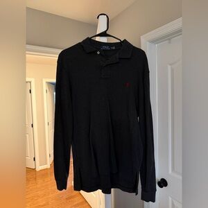 Ralph Lauren Men's Polo Shirt in Black with Red Logo